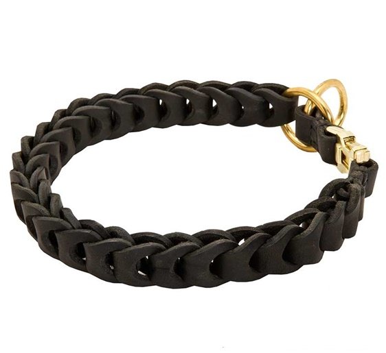 Logical Leather Heavy Duty D Ring Adjustable Medium And Large Puppy And Pet Dog Collars