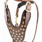 Real Leather Brown Dog Harness Adjustable Strap for  Walking  No Pull Pet Dog Harness