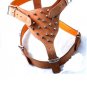 Real Leather Brown Dog Harness Adjustable Strap for  Walking  No Pull Pet Dog Harness