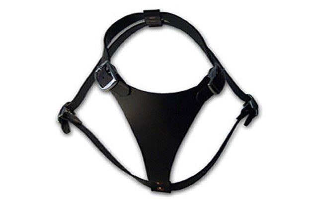 Real Leather Black Dog Harness Adjustable Strap for  Walking  No Pull Pet Dog Harness