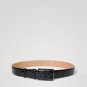 Black Formal Men Leather Dress Belt Sliver Finish Pin Buckle Waist Strap Belts