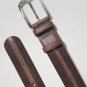 Brown Plain Men Leather Dress Belt Sliver Finish Pin Buckle Waist Strap Belts
