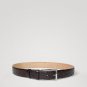 Dark Brown Ostrich Pattern Men Leather Dress Belt Sliver Finish Pin Buckle Waist Strap Belts