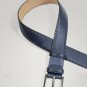 New Fashion Plain Blue Men Leather Dress Belt Sliver Finish Pin Buckle Waist Strap Belts