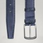 New Fashion Plain Blue Men Leather Dress Belt Sliver Finish Pin Buckle Waist Strap Belts