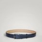 New Fashion Plain Blue Men Leather Dress Belt Sliver Finish Pin Buckle Waist Strap Belts