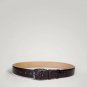 Brown Matt Crocodile Pattern Men Leather Dress Belt Grey Finish Pin Buckle Waist Strap Belts