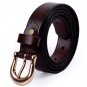 Brown Real Leather Men Pants And Women Jeans Belt