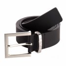 Black  Formal And causal Dress Men Belt Silver Chrome Pin Buckle Waist Strap Belts