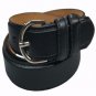 Women's Genuine Leather Casual Dress Plain Black Silver ton Pin Belt
