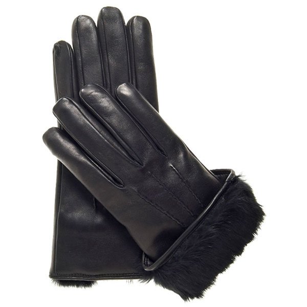Classically styled cashmere-lined leather dress gloves for men.