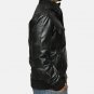 L Men Real Cowhide Black Racer Jacket, Bikers Motorcycle Leather Jacket Quilted Viscos Lining Jacket