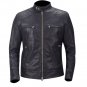 L Men Real Cowhide Black Racer Jacket, Bikers Motorcycle Leather Jacket Quilted Viscos Lining Jacket