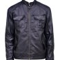 Men Real Cowhide Black Racer Jacket, Bikers Motorcycle Leather Jacket Quilted Fabric Jacket