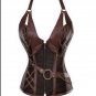 L Women Sexy Overbust Steel Boned Retro Goth Steampunk Lingerie Dress Club Party Leather Corset