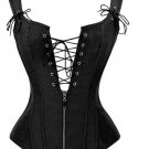 Women Sexy Overbust Steel Boned Retro Goth Steampunk Lingerie Club Party Leather Corset