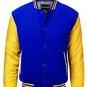 L size Yellow And Blue Letterman/Baseball/Club/High School/Custom Made Varsity Jacket