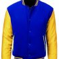 4XL size Yellow And Blue Letterman/Baseball/Club/High School/Custom Made Varsity Jacket