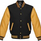 S size Golden And Black Letterman/Baseball/Club/High School/Custom Made Varsity Jacket