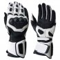 S Black White Motorbike Racing Motorbiker Riding MOTO Armor Leather Gloves With EVA Foam  Protection