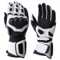 XL Black White Motorbike Racing Motorbiker Riding MOTO Armor Leather Gloves With EVA Foam Protection