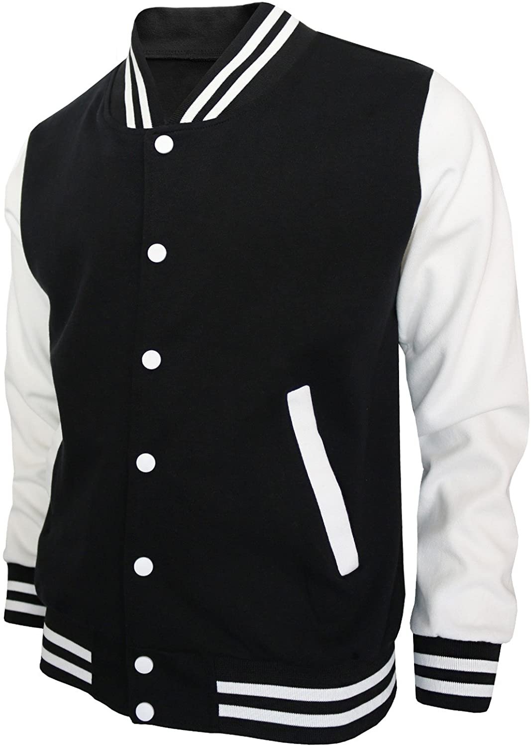 4XL size Black And White Cotton Letterman/Baseball/Club/High School/Custom Made Varsity Jacket