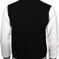 4XL size Black And White Cotton Letterman/Baseball/Club/High School/Custom Made Varsity Jacket