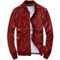 M Fashion Men's Slim Fit Lightweight Sportswear Winter PU Leather Jacket Casual Bomber Jacket
