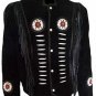 Men Western Cowboy Red Premium Suede Leather Jacket With Fringe and Beads work