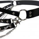 PU Leather Steampunk Gothic Ring Chain style Adjustable Strap Women Belt