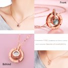 silver love necklace memory pendant 100 languages I love you