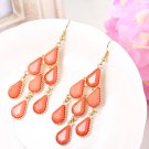 Retro style powder gemstones like peacock danced earrings earrings jewelry