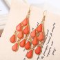 Retro style powder gemstones like peacock danced earrings earrings jewelry
