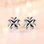 Seiko car flower silver-plated ear art fashion four lucky leaf ear studs female earrings