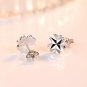 Seiko car flower silver-plated ear art fashion four lucky leaf ear studs female earrings