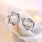 silver earrings Female temperament six-pointed star ear ornaments Simple
