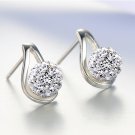 Explosion  full rhinestone ball ear nails temperament Women's silver ear jewelry