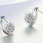 Explosion full rhinestone ball ear nails temperament Women's silver ear jewelry