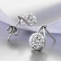 Explosion full rhinestone ball ear nails temperament Women's silver ear jewelry