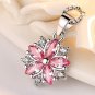 Sakura simple sweet earrings women fashion zircon pink diamond earrings ear accessories