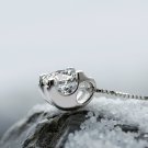 Inlaid zircon female necklace short clavicle fashion crystal pendant silver plated