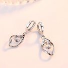 Silver Earrings Women Rotating Love Pearl Earrings Women's Long Earrings Twisted Fashion Earrings