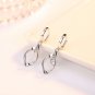 Silver Earrings Women Rotating Love Pearl Earrings Women's Long Earrings Twisted Fashion Earrings