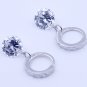 natural zircon loose diamond earrings temperament female new silver-plated ear jewelry earrings
