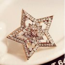 Fashion five-pointed star-studded hollow open ring index finger ring new