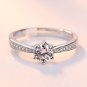 Six-claw round zircon couple ring fashion hand jewelry female opening
