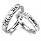 Silver-plated Epoxy LOVE Love Eternity Ring Rings Men and women couples open ring