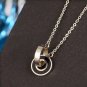 gold double ring buckle necklace female simple clavicle chain titanium steel accessories