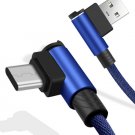 Double elbow data cable nylon braid 1 m for Android type-c data cable