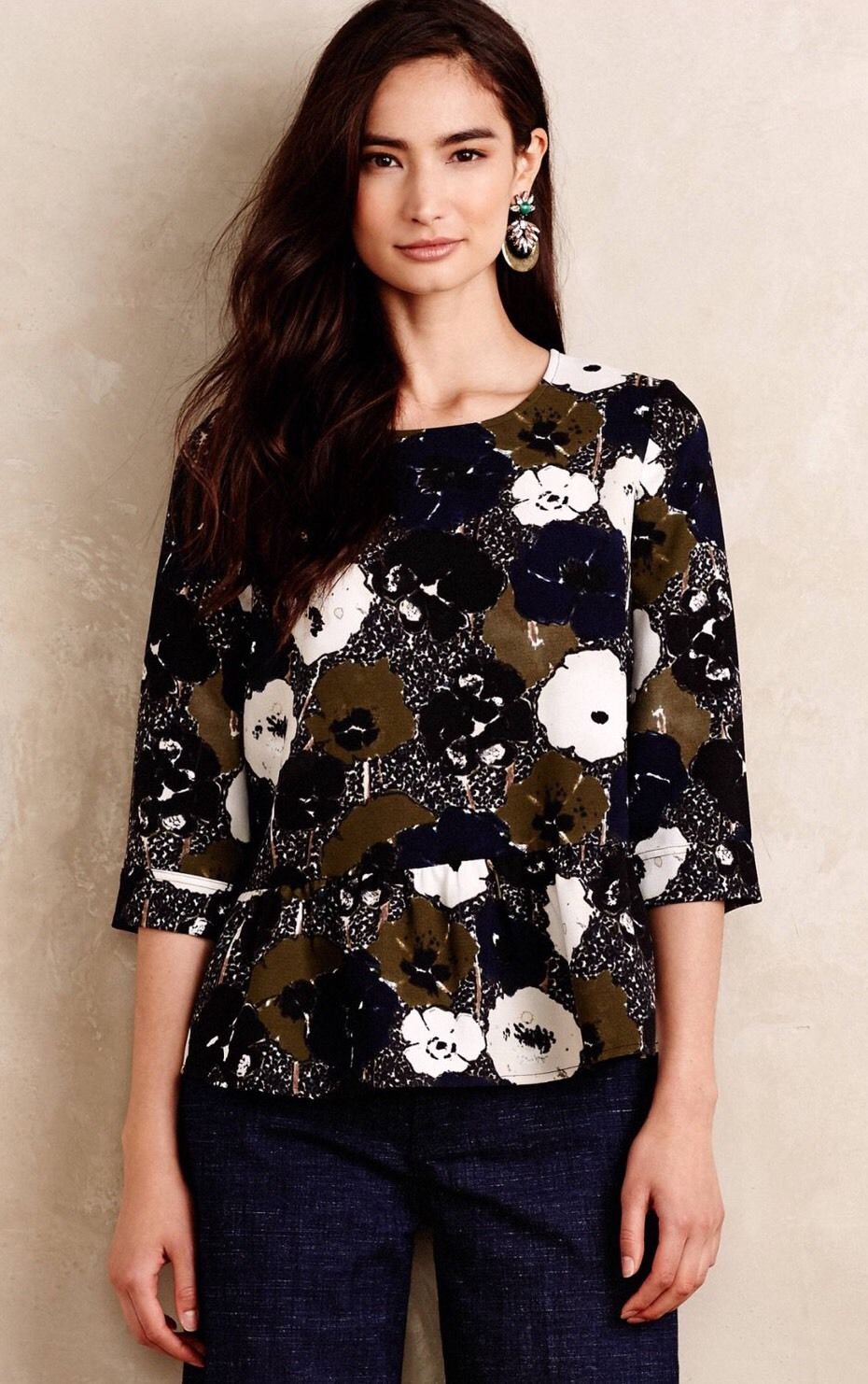 Anthropologie Selva Peplum Top By Essential Antwerp Size 10 NWT Retail 188